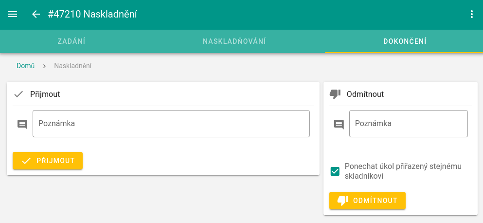 Schvalování úkolu