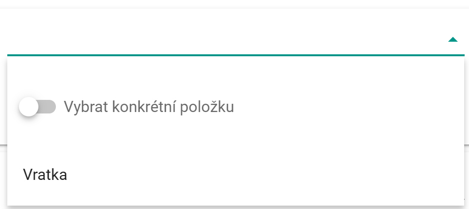 Objednané položky - výběr - off