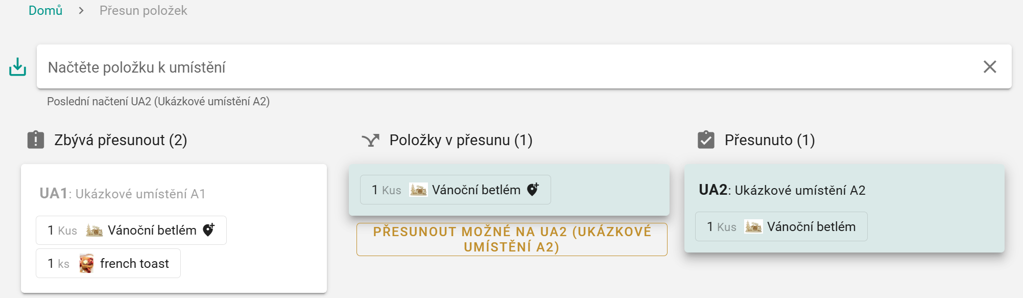 Přesuny - přesunutí možného a barvy
