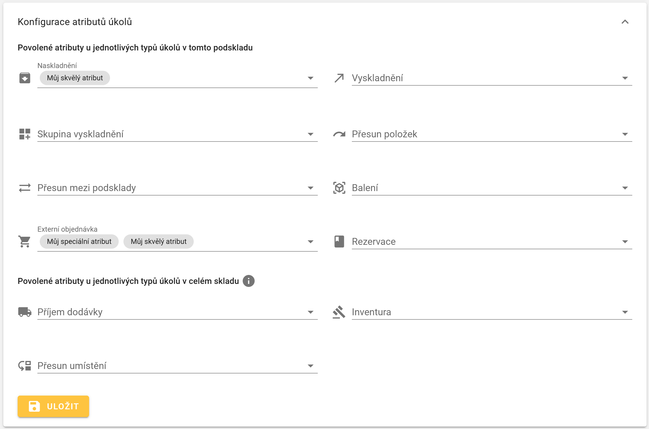 Konfigurace atributů