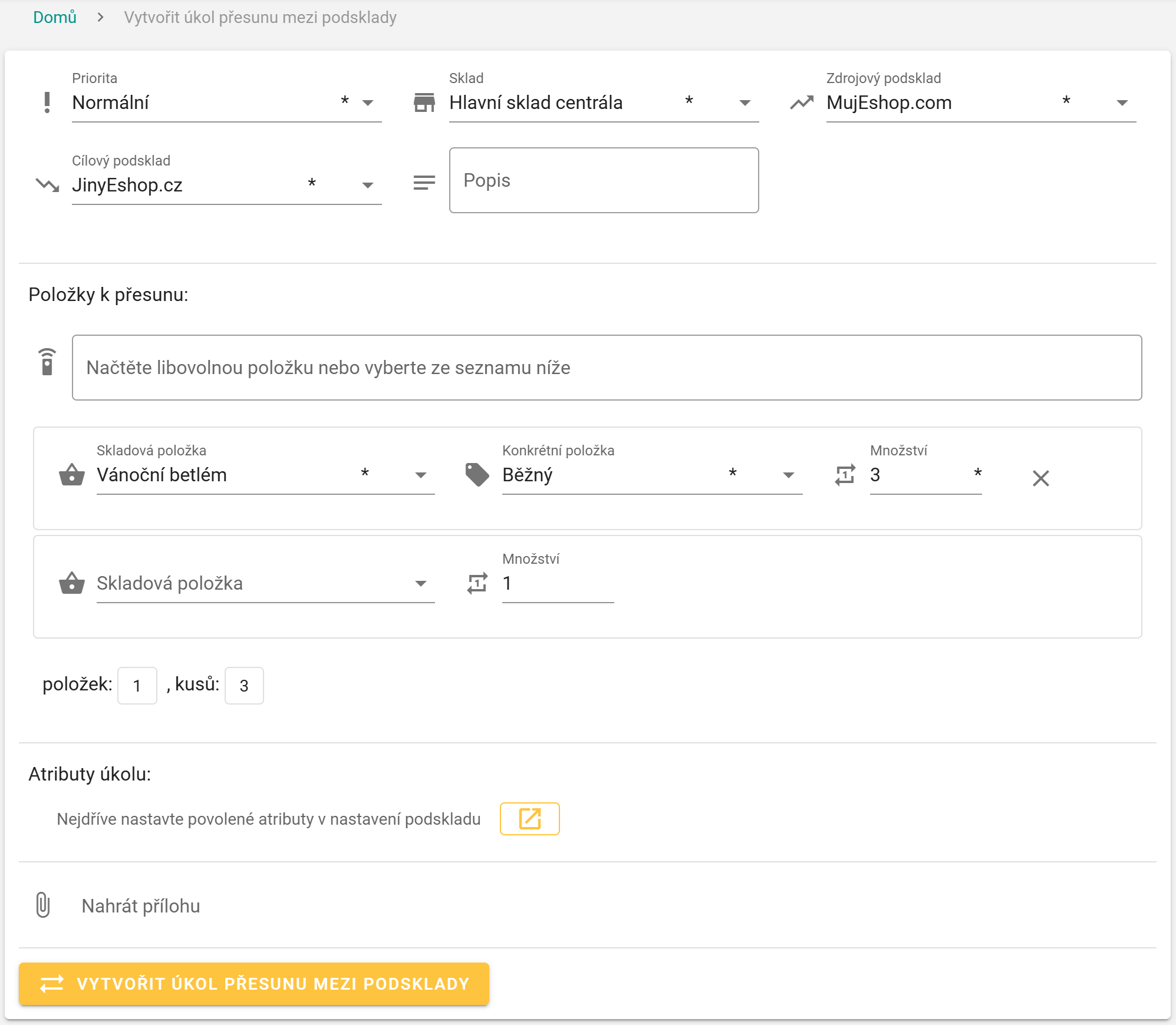 Vytváření úkolů