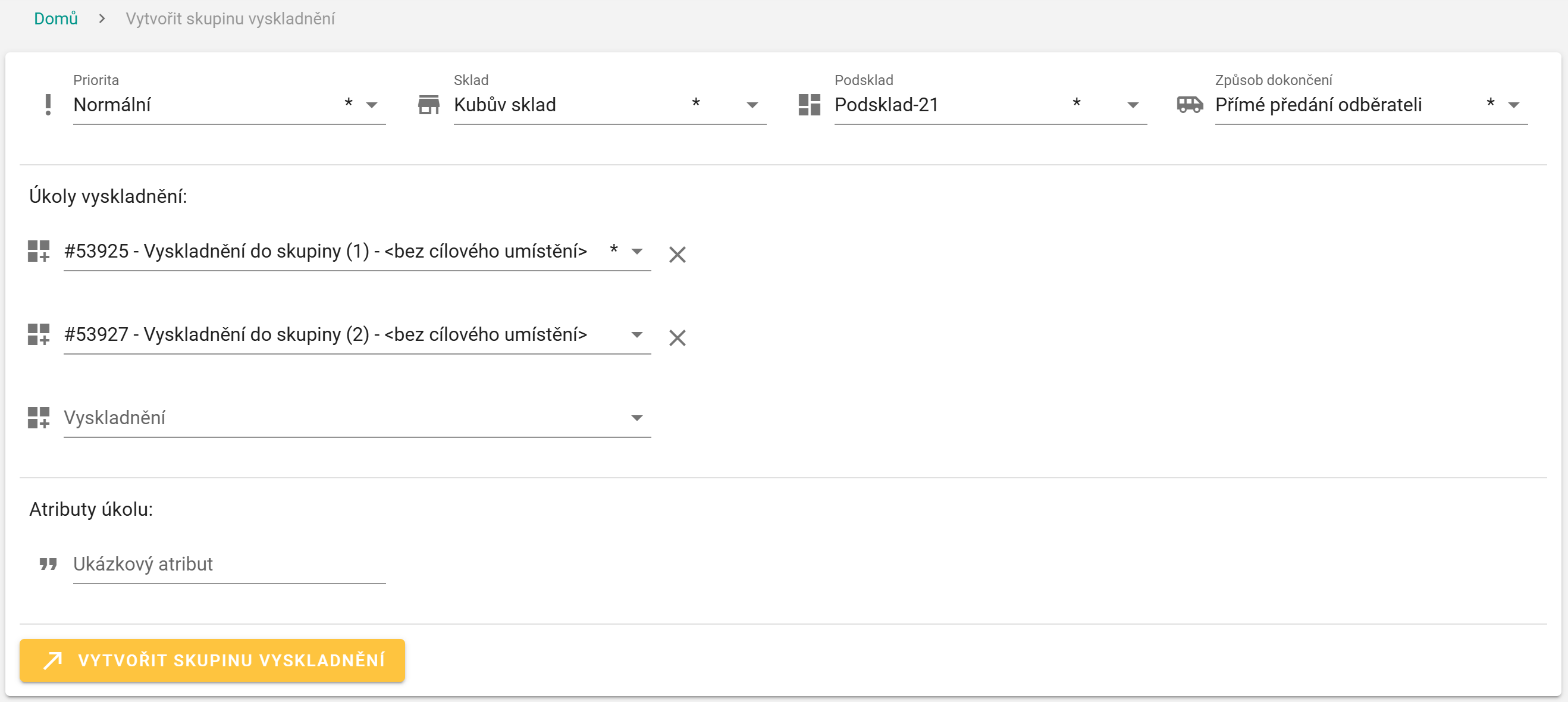 Vytváření úkolů