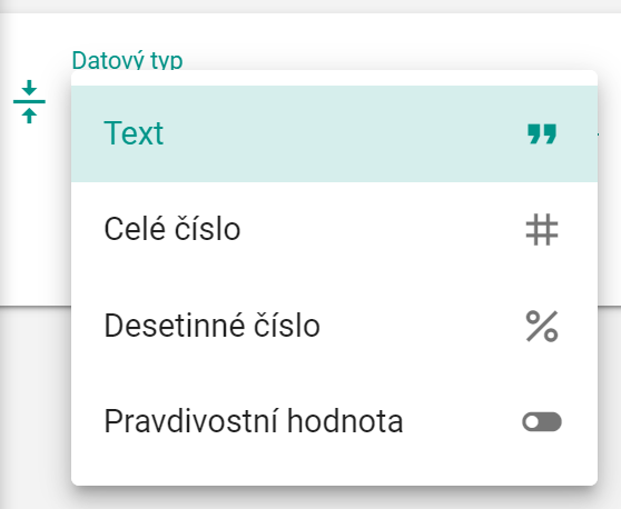 Ikony datových typů