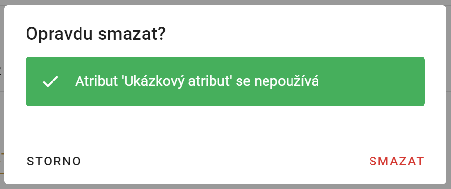 Smazání atributu - bezproblémové