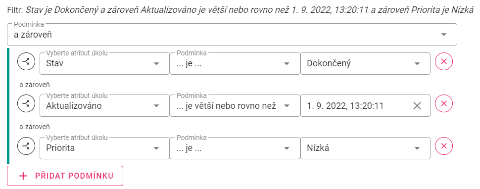 Filtrace pomocí A zároveň