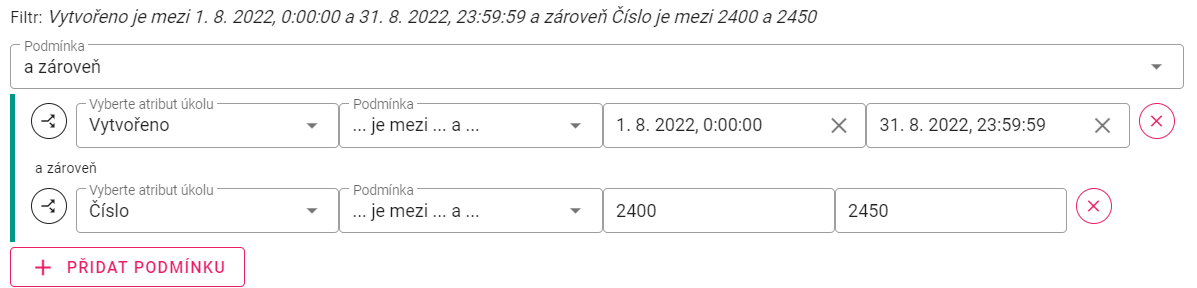 Filtrace z intervalu