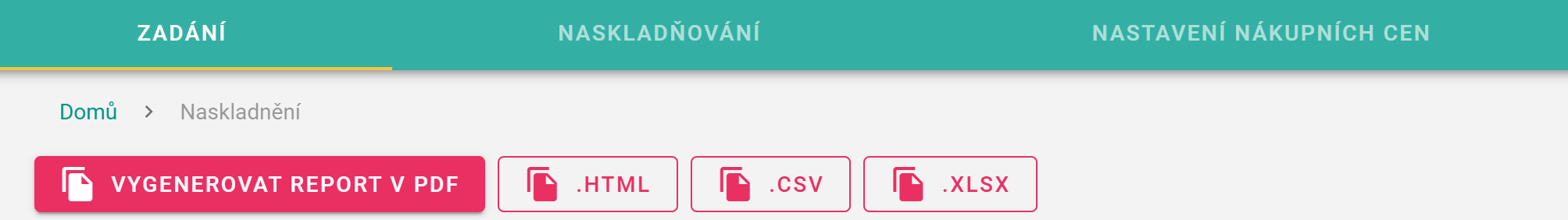 Generování příjemky