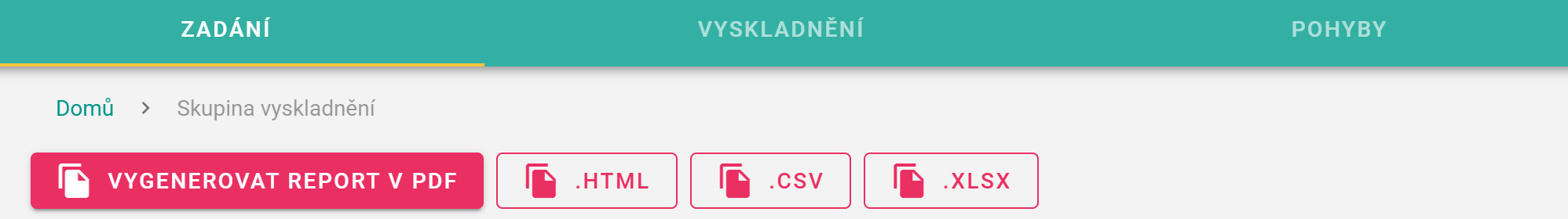 Generování výdejky