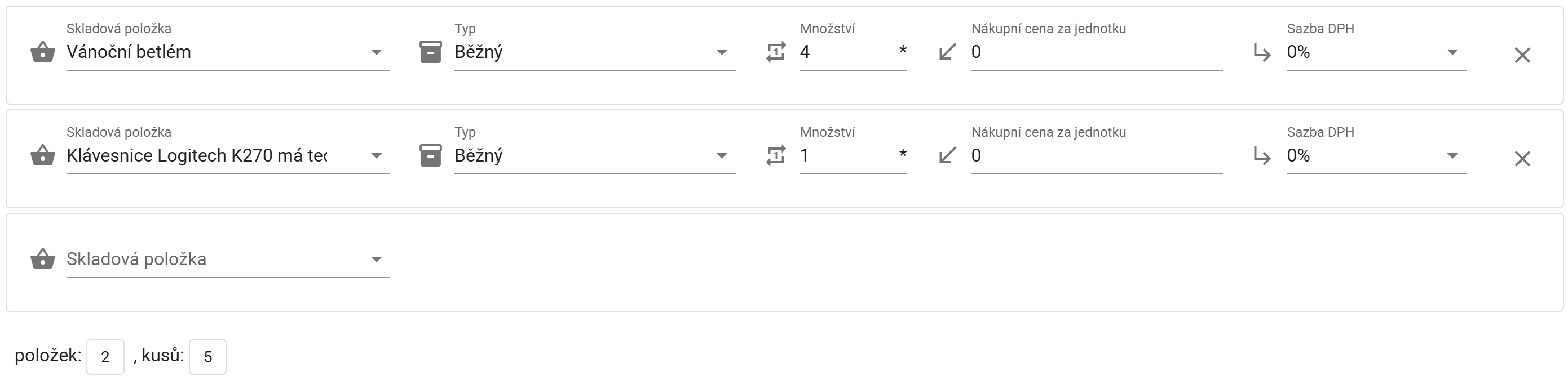 Položky k naskladnění-2