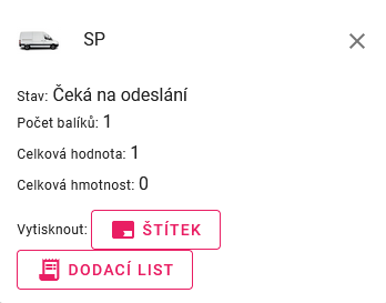 Po dokončení balení