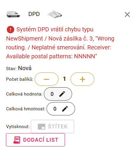 Dopravce neschválil zásilku