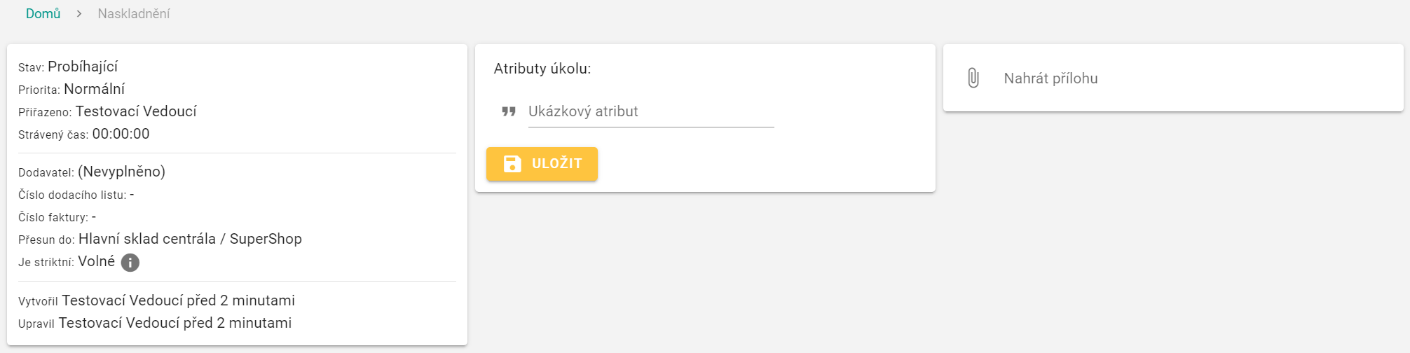 Naskladnění - přehledové informace a příloha
